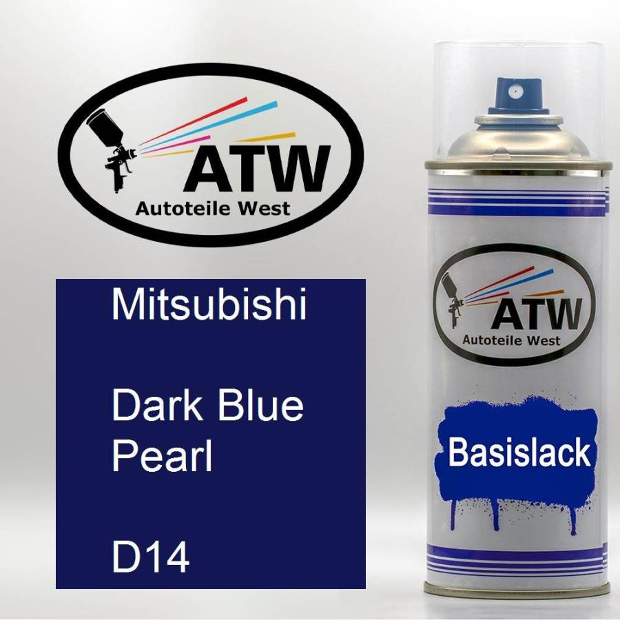 Mitsubishi, Dark Blue Pearl, D14: 400ml Sprühdose, von ATW Autoteile West.